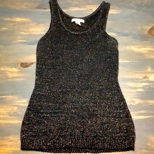 Banana Republic black and silver sweater tank top size small
